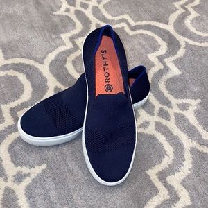 Rothy’s The Original Slip On Sneaker Navy Blue sz 8.5